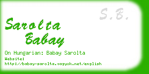 sarolta babay business card
